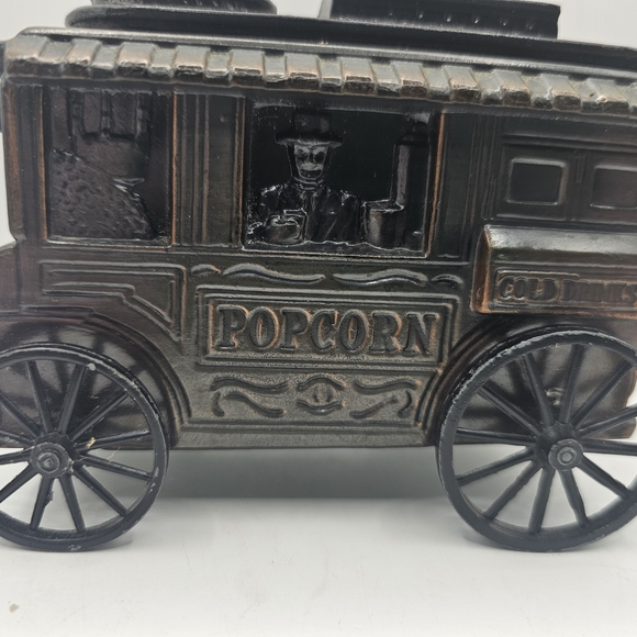 Vintage Black Cast Iron Wagon Coin Bank - Picture 2 of 6
